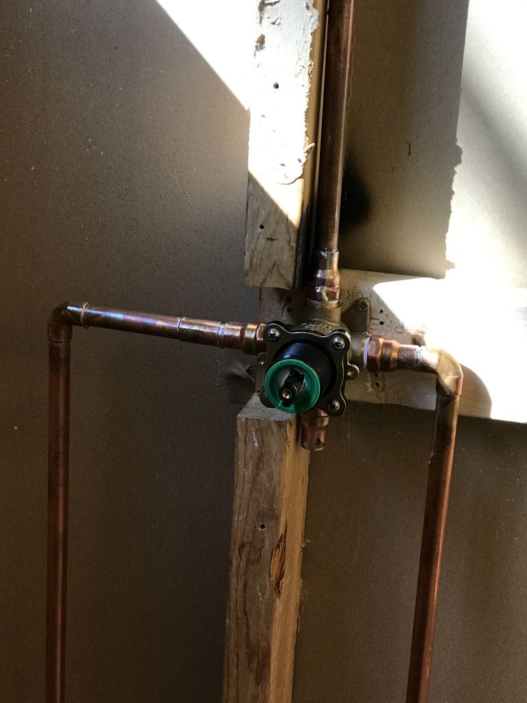 turned out that our shower handle didn't work wtih old valve so more plumbing work and we have a new valve.