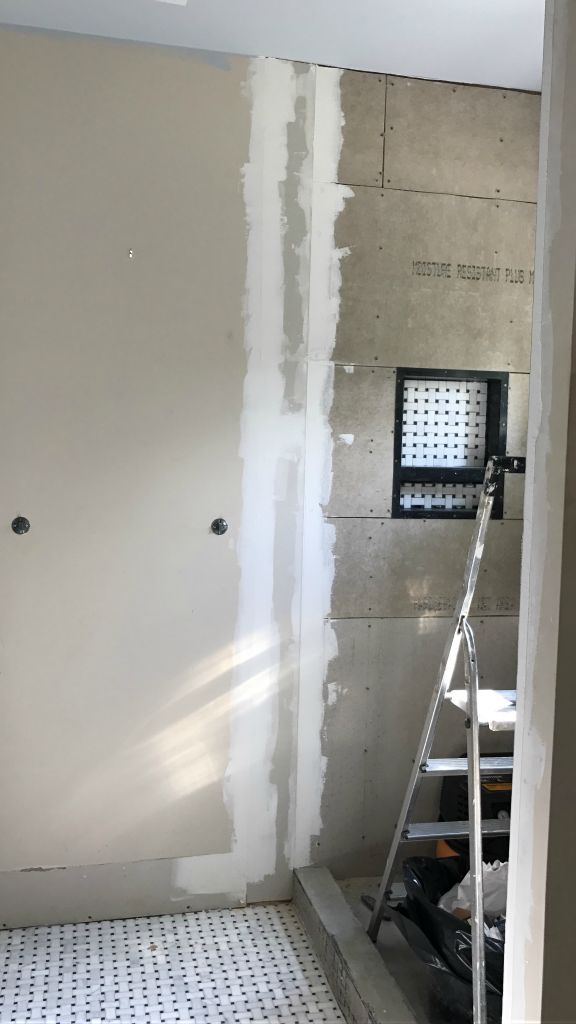 Patching the gap between drywall and cement board - 27 Apr 2017