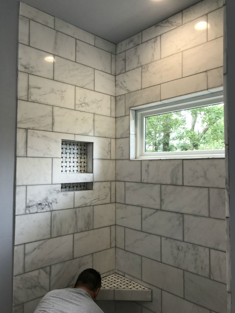 Starting to grout - 2 July