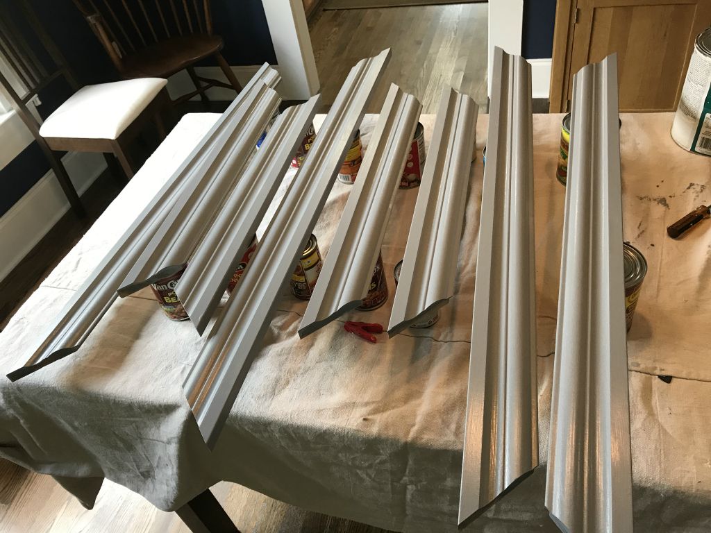 Moldings for the mirrors - cut and painted - 15 July