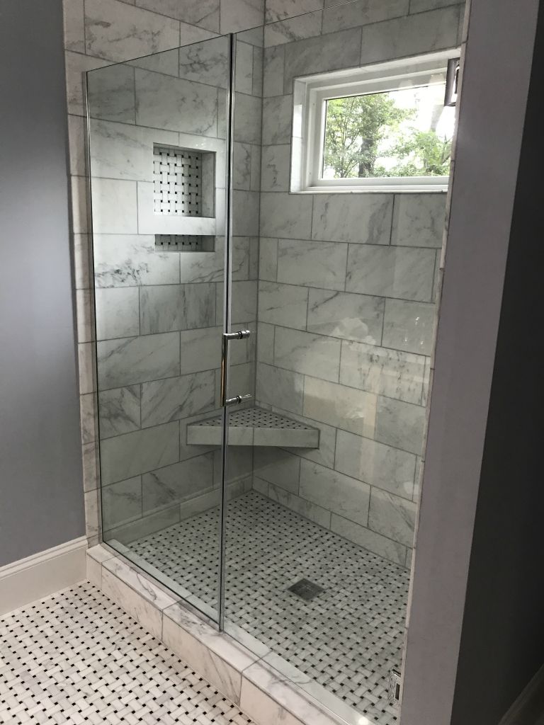 A weekend of work and the shower glass is installed.  Very happy with our choice! - 6 Aug