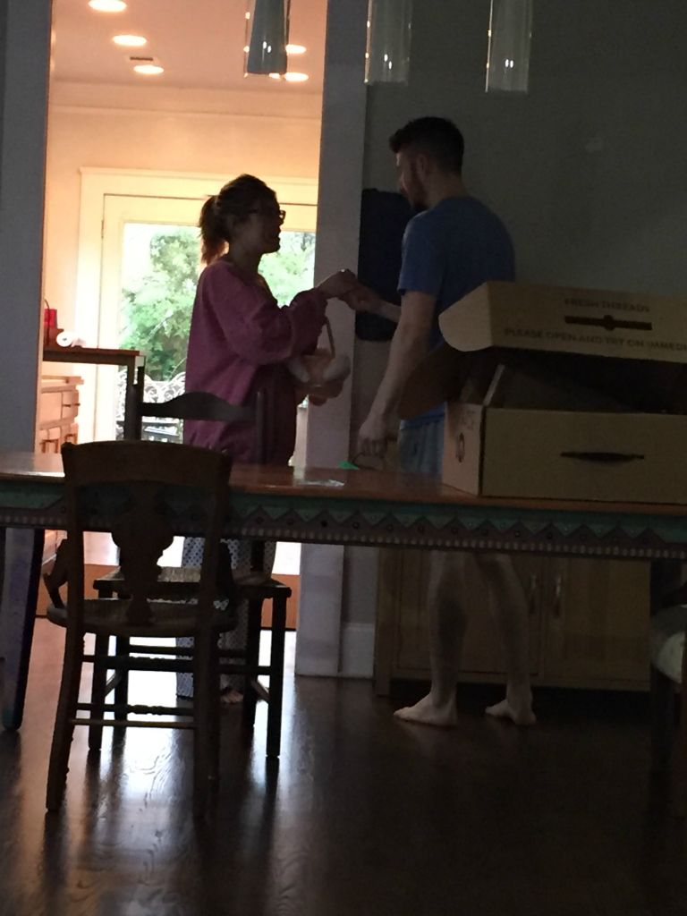 Jess and Adam confer on hunting techniques
