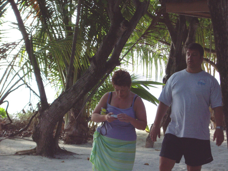 Mom and Nick outside the house