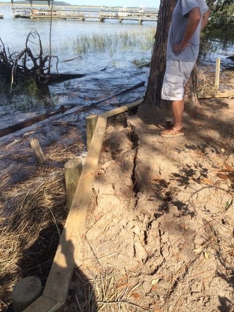 Checking out the retaining wall