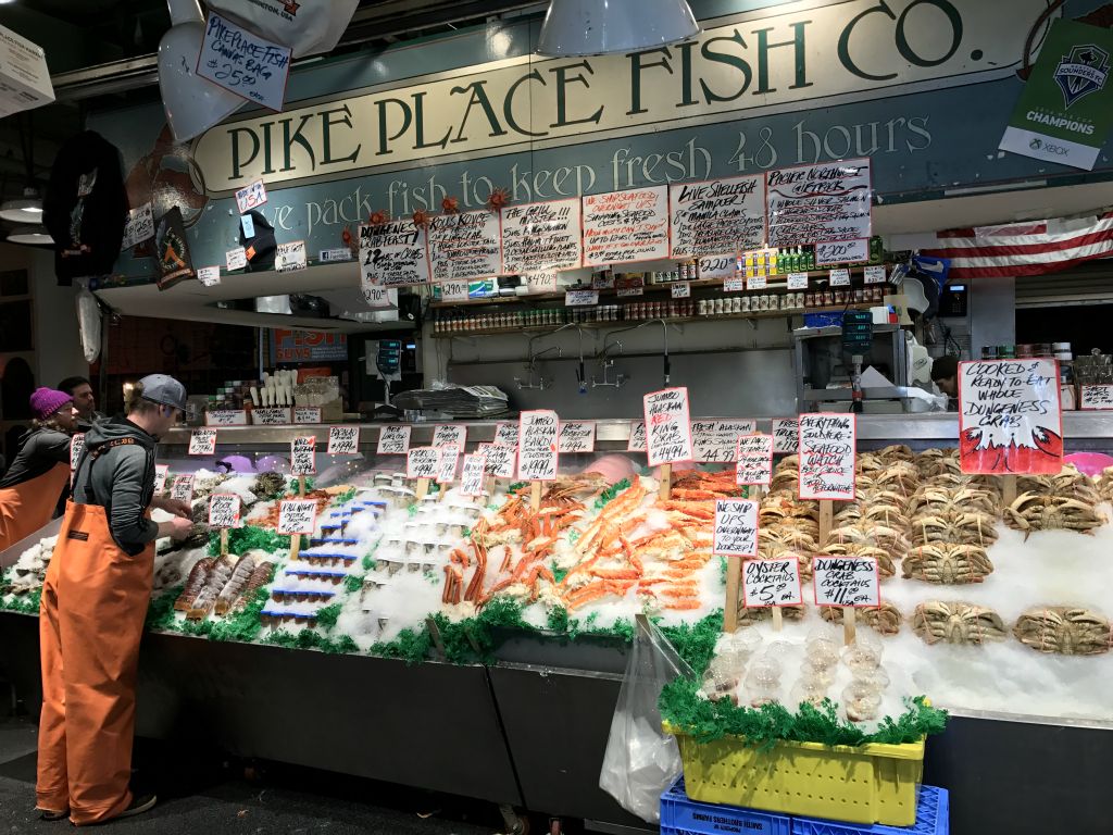 Business trip to Seattle so a visit to the fish market is a requirement