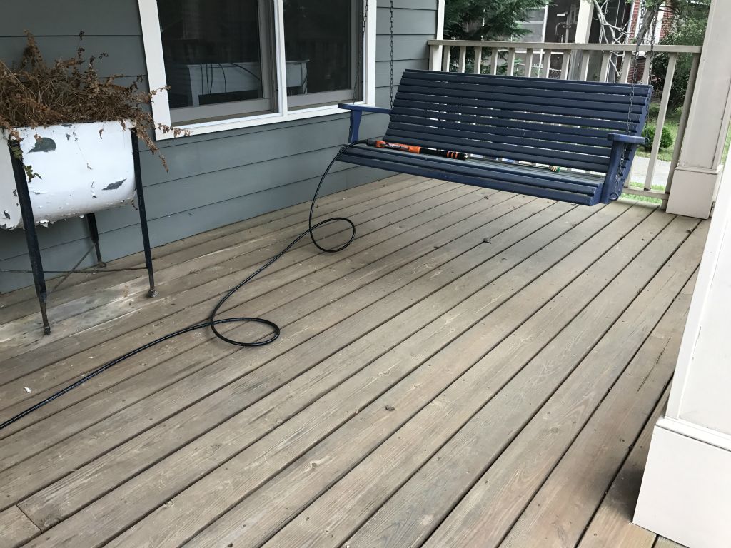 Back home we decide to pressure wash the front porch.  This is before. - 30 Mar 2017