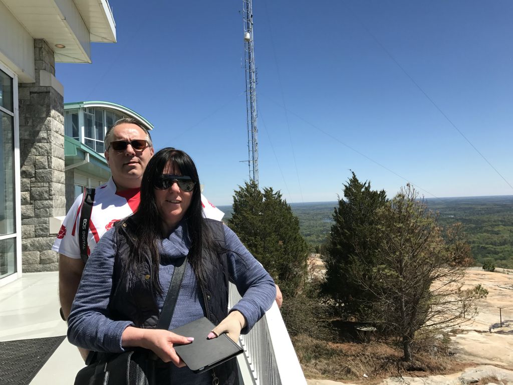 At the top of the Skyride at Stone Mountain