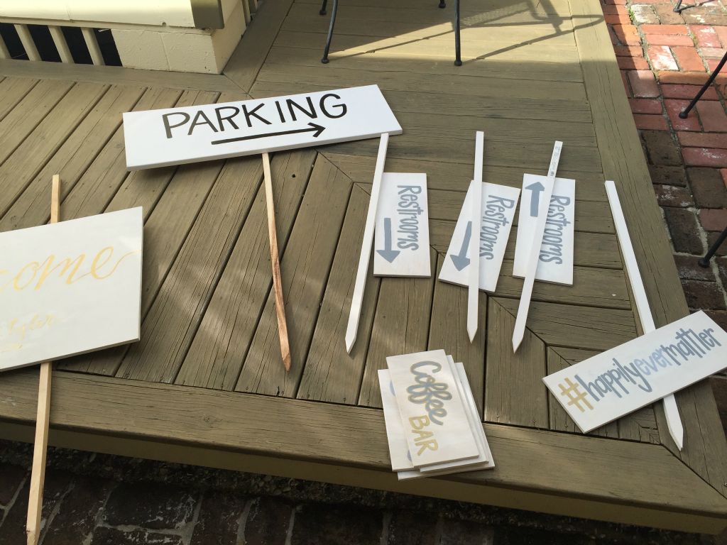 Sorting the signs for the wedding