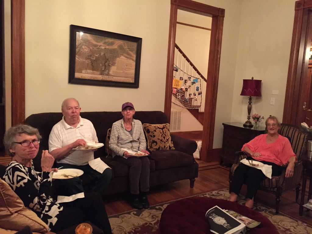 Mom, Rich, Dianne and Carol enjoying dinner in the lounge