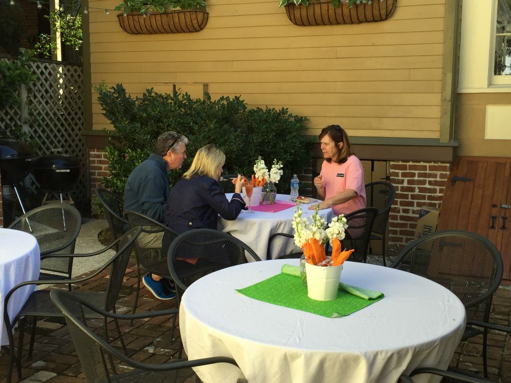 Teresa relaxes in the sun with family