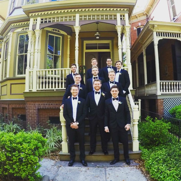 All the groomsmen and ushers at the Whitman, before the ceremony.