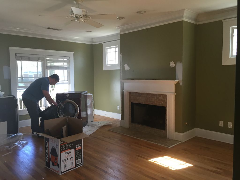 The lounge.  And our new washer and dryer arrive!