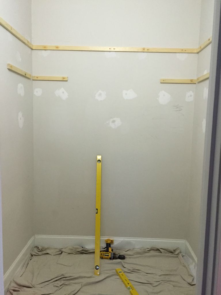 Shelf supports installed