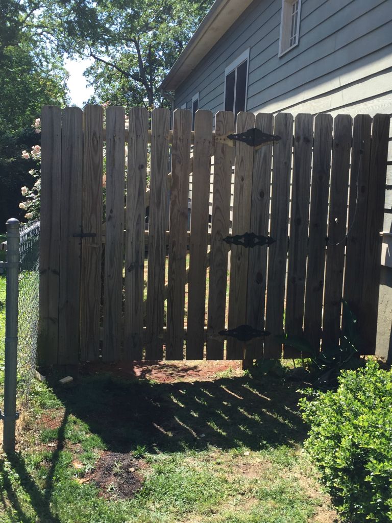 Nick and dad rebuild the garden gate so that it's no longer falling apart.  Success! - 8 May