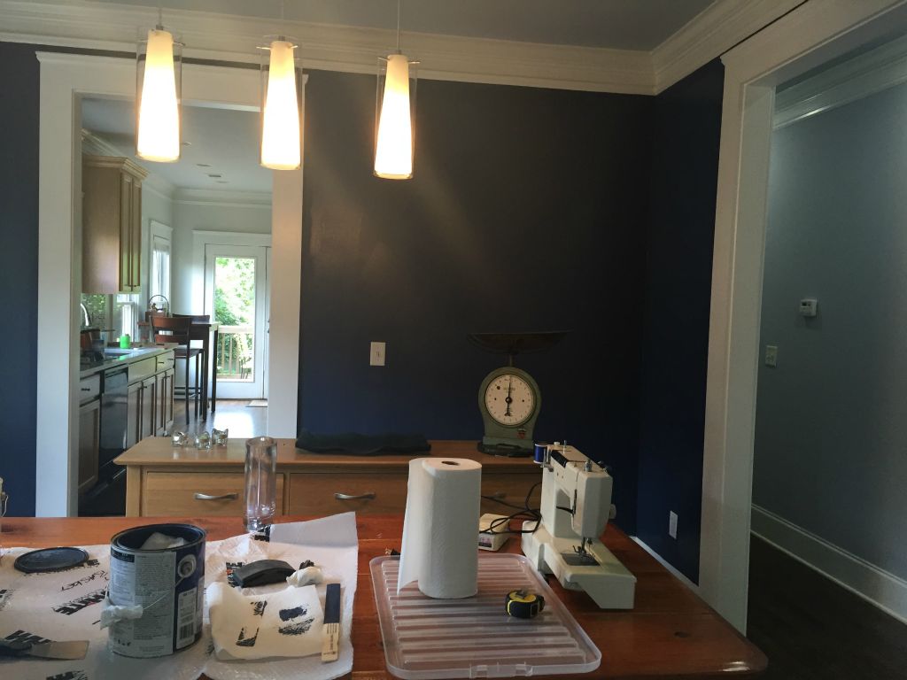 We paint the dining room - there are not many walls so the dark blue is not too overpowering.  - 21 May