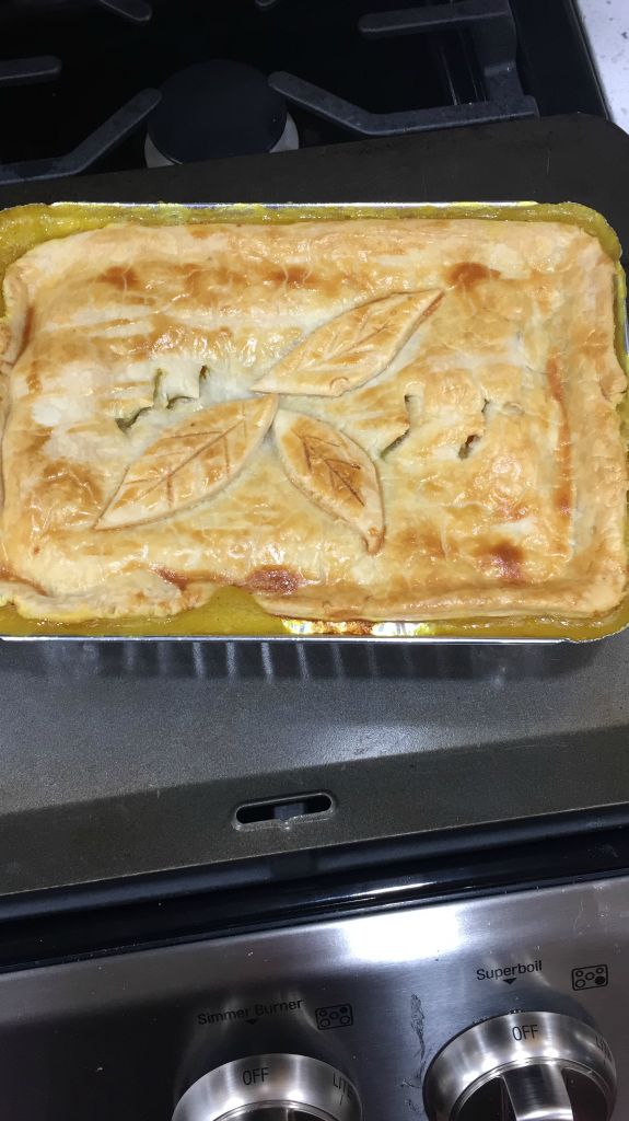 We cook a chicken pot pie.  3 Nov 2016