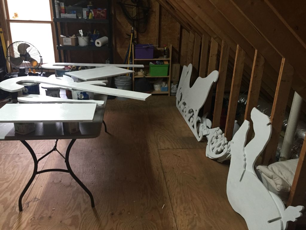 There are a lot of pieces for the reindeer, sleigh and some candy canes