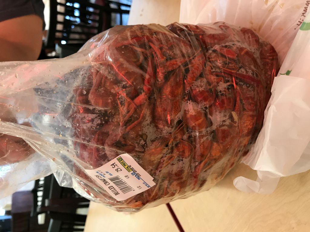 After our cycle tour we walk to Cajun Seafood and buy 6 pounds of seafood and some beer.  YUM!!