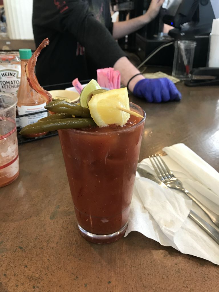 Bacon bloody Mary at the Ruby Slipper - amazing nreakfast!!